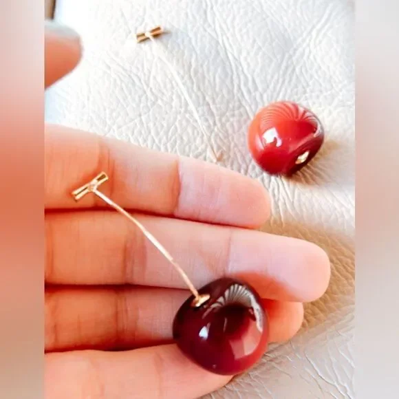 cherry earrings A301 - Picture 2 of 4